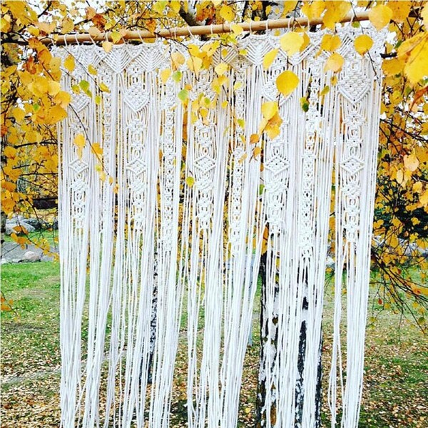 1.8M Macrame Curtain Panel Woven Wall Hanging Tapestry Doorway Rope Fringe Banner