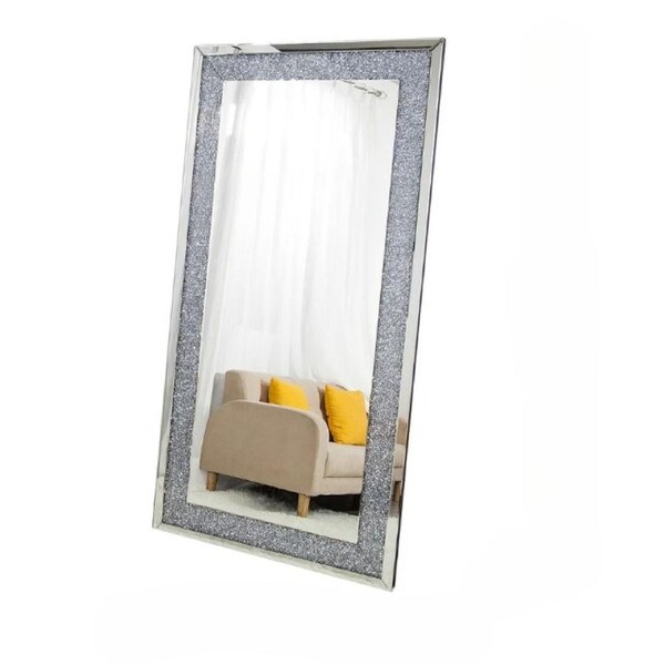 Jeweled Crystal Frame Full Body Mirror Artistic Accent Mirror Dining Room Foyer