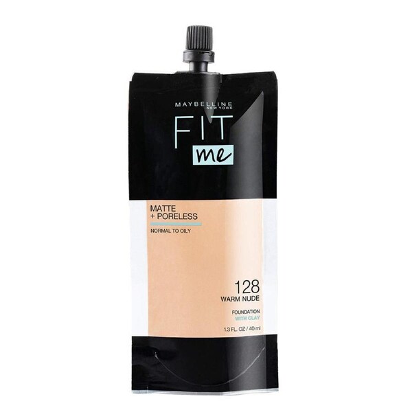 Maybelline Fit Me! Matte + Poreless Foundation 40ml Pouch 128 WARM NUDE