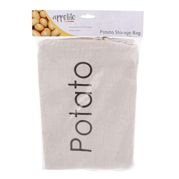 Appetito Potato/Food Bag Kitchen/Pantry Fabric Drawstring Sack/Storage/Organiser