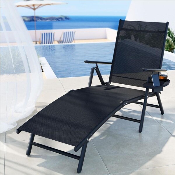 Aluminum Gardeon Sun Lounge Outdoor Lounger Folding Beach Chair Camping Patio