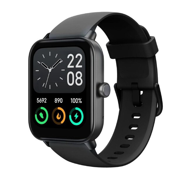 Black V-Fitness Momentum 3 Smartwatch with Alexa Voice Assist, Health Tracker, 5-Day Battery, Waterproof IP68