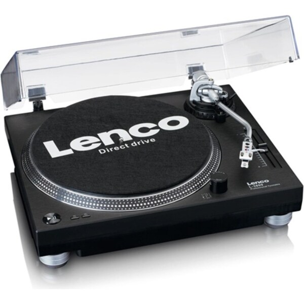 Lenco L-3809 Direct Drive LP Turntable - Black