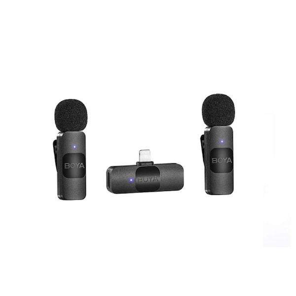 Boya BY-V2 Dual Wireless Lavalier Microphone for iPhone iPad