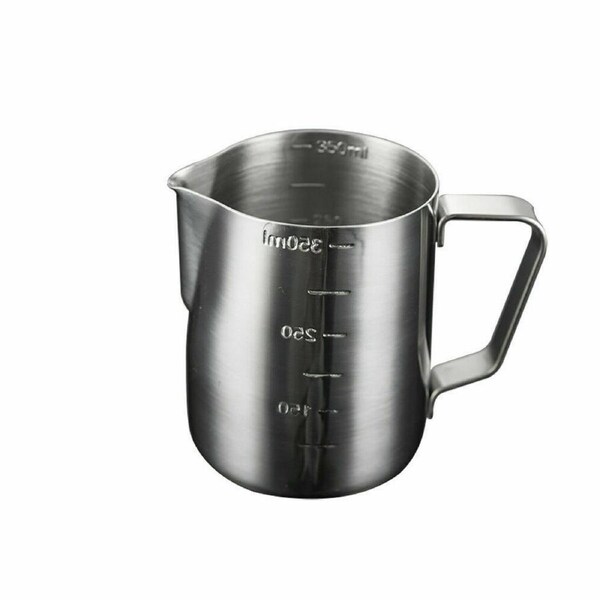 350ML Milk Coffee Pitcher Latte Espresso Frothing Scale Jug Pot Tank Stainless Steel
