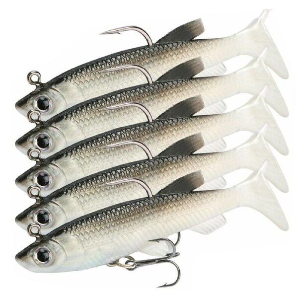 Soft Plastic Vibe Lures Poddy Mullet Flathead Jig Heads Barra Cod Fishing Tackle