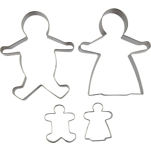 Avanti 4pc Stainless Steel Ginger Bread Family Cookies Cutter Baking Tool Mold