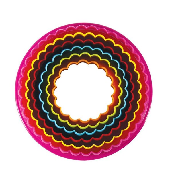 6PC Avanti Double Sided Round Cookies Cutter Baking Maker Decorating Mould Set