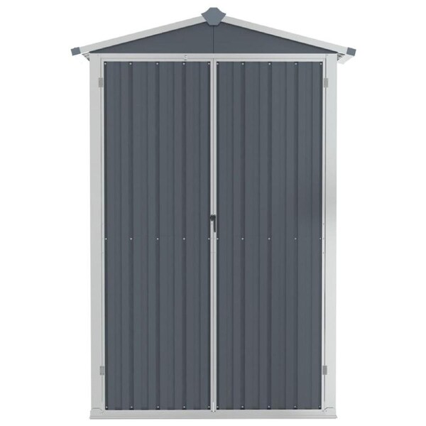 Garden Shed Galvanised Steel Tool Storage House Outdoor 107.5x46x183 cm Grey