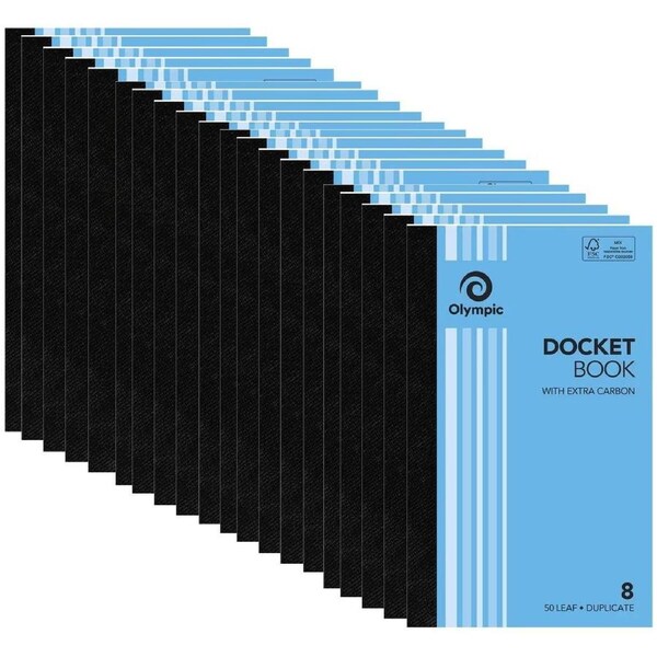 Olympic 8 Carbon Duplicate Docket Book 142816 Pack of 20