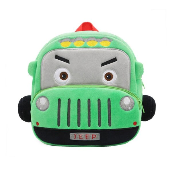 Nevenka School Bag Jeep Styling Cartoon Cool Plush Backpack for Toddler 2-4 Years