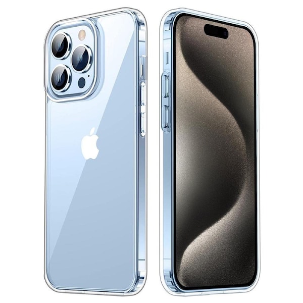 Apple iPhone 15 Pro Max (6.7") Ultra Slim Premium Crystal Clear TPU Gel Back Case by MEZON – Wireless Charging Compatible (iPhone 15 Pro Max, Gel)