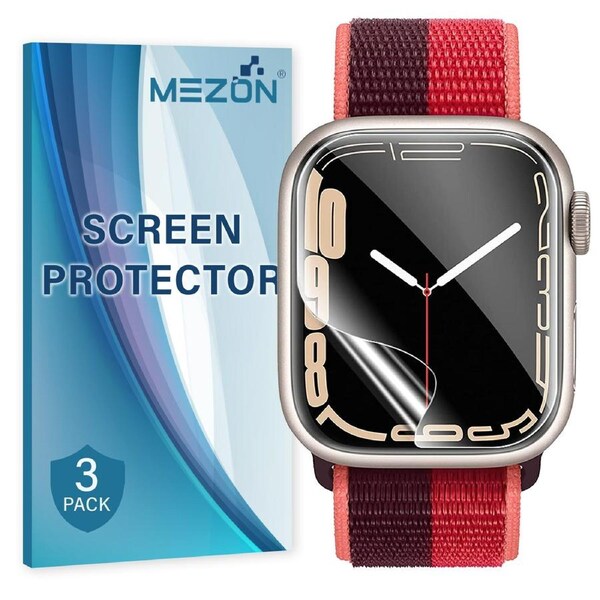 [3 Pack] Apple Watch Series 9 (41 mm) Ultra Clear TPU Film Screen Protectors by MEZON – High Protection, Shock Absorption (Apple Watch 9 41mm, Clear) – FREE EXPRESS