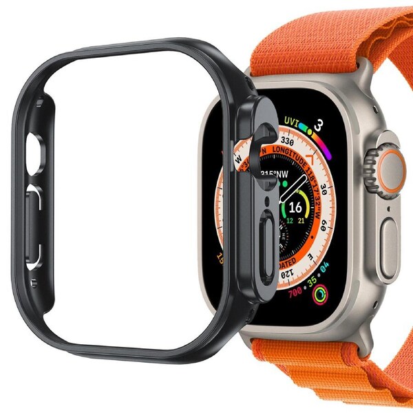 Apple Watch Ultra 2 (49mm) Premium Carbon Black Hard PC Protective Case by MEZON – Wireless Charging Compatible (Apple Watch Ultra 2, Black Case)