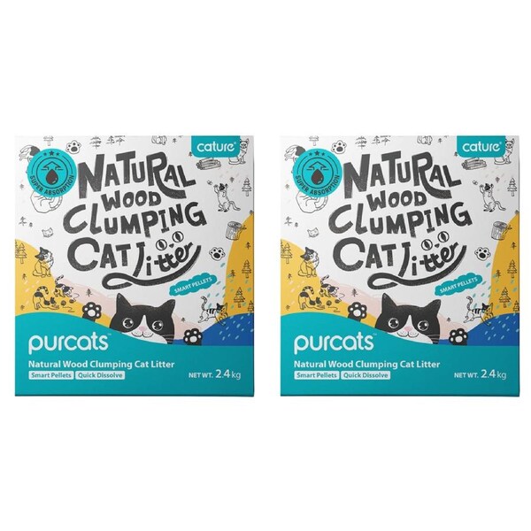 2x Cature Smart Pellets 6L/2.4kg Natural Wood Clumping Cat Litter Flushable