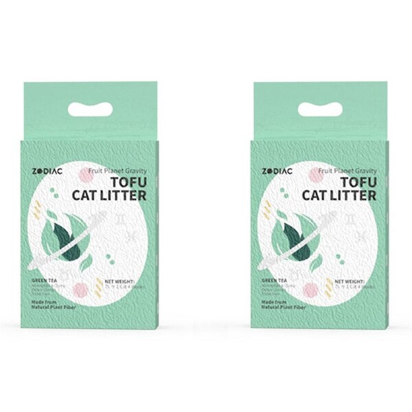2x Zodiac 7L/2.5kg Fruity Tofu Soy Pulp Pet Cat Litter Absorbent/Clump Green Tea