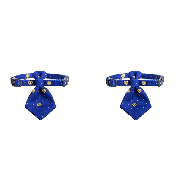 2x Pidan Adjustable 18-30cm Pet Cat/Kitten Necktie/Collar Accessory Blue Tigers