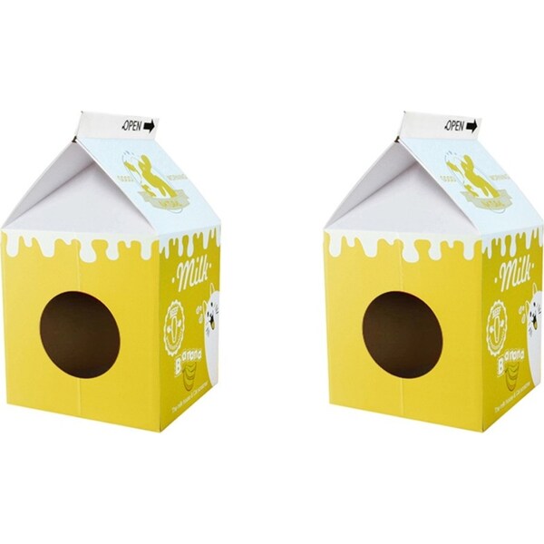 2x Zodiac Pet Cat 32x56cm Scratcher House Scratching Furniture Bed Play Yellow
