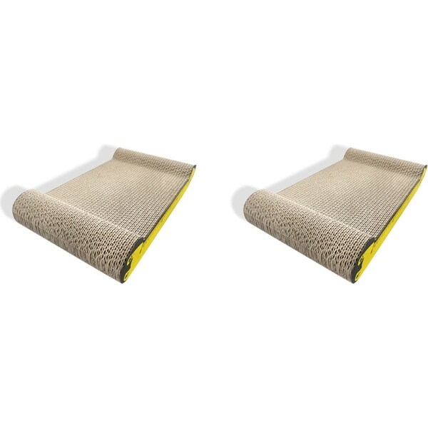 2x Zodiac 42x22cm Scratcher Pet Cat Scratching Furniture Fun Play Bed Pad Yellow