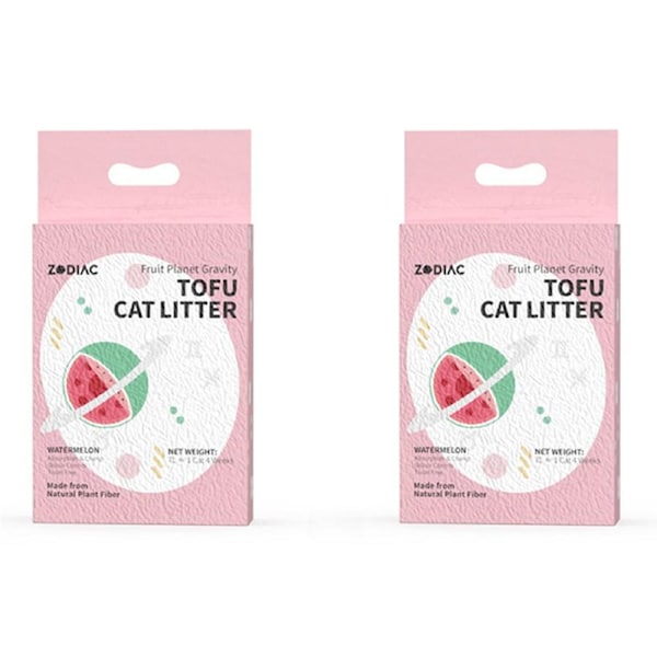 2x Zodiac 7L/2.5kg Fruity Tofu Soy Pulp Cat Litter Absorbent/Clumping Watermelon