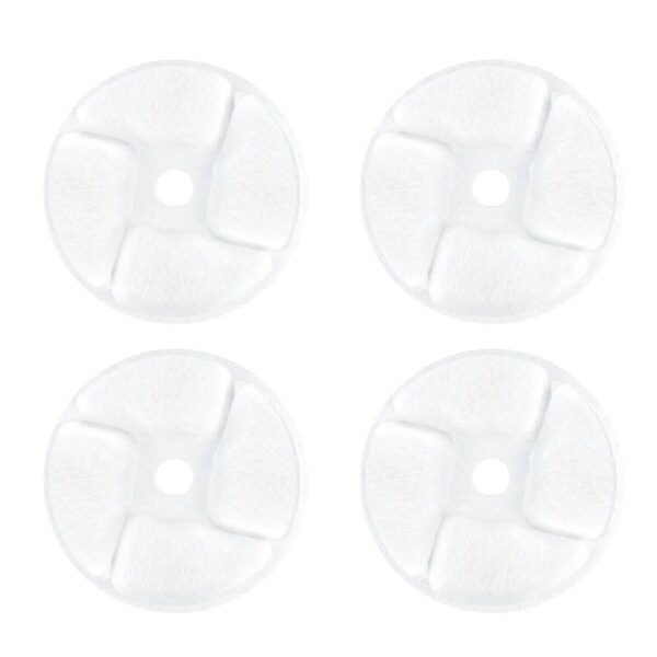 4x Tomcat Round Filter Replacement Spare For Pet/Cat Water Drinking Fountain WHT
