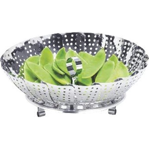 Steamer Basket Folding Stainless Mesh Food Fruit Vegetable Cooking Dish 24cm