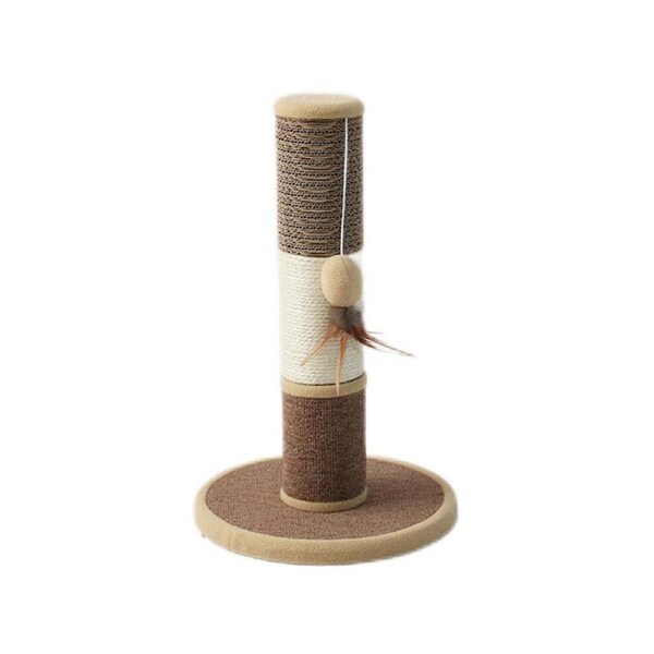 Catio Sisal Pet Cat Scratching Post Furniture Scratcher w/ Hanging Play Toy