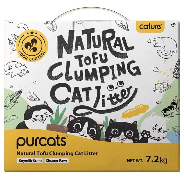 Cature 18L/7.2kg Milk Tofu Clumping Cat Litter Pellets Odour Control Flushable