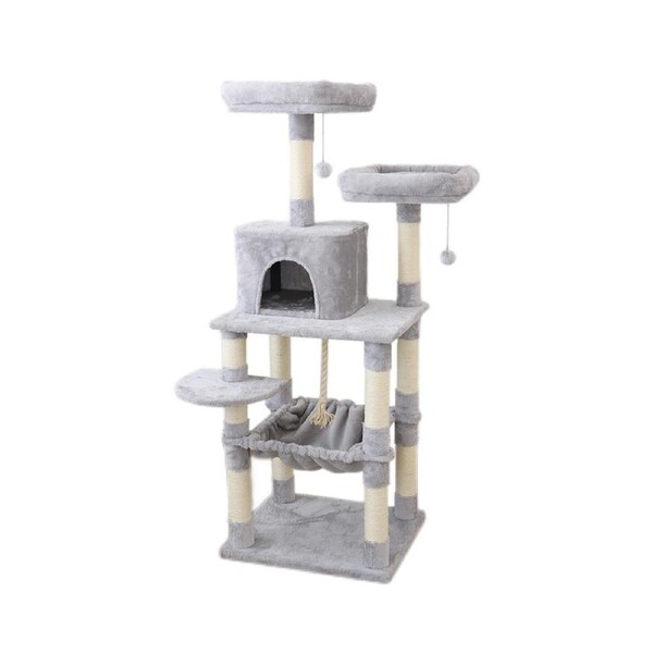 Catio 145cm Scratching Tree Supreme Cat Pet Palace Furniture Scratcher Tree WHT