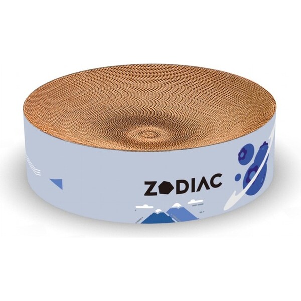 Zodiac 40x10cm Blueberry Pet Cat Scratcher Round Scratching Cardboard Bed Blue
