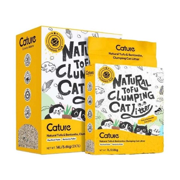 Cature 14L/5.6kg Tofu Waste Clumping Cat Litter Pellet & Bentonite Absorbent