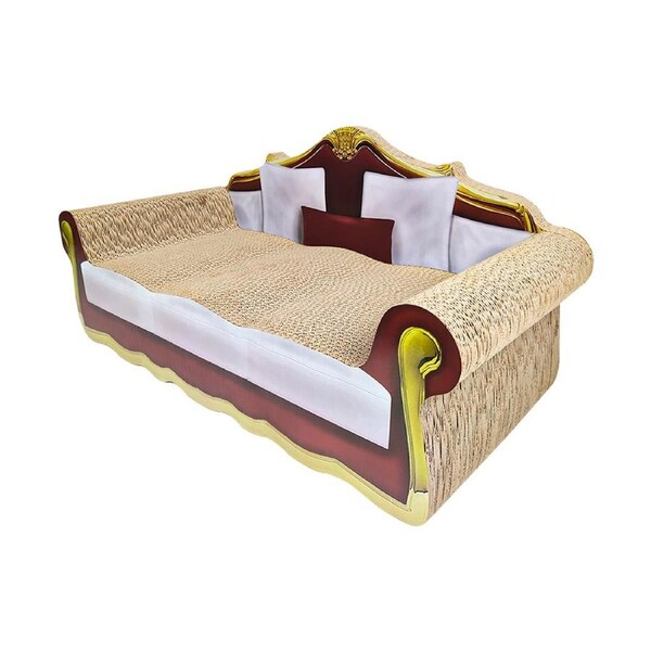 Zodiac Sofa Chair 60x30cm Scratcher Furniture Pet Cat Scratching Bed Red/Yellow