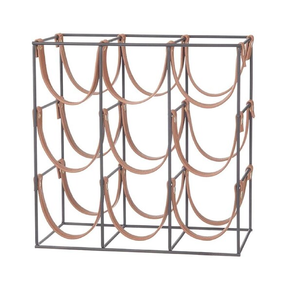 Academy 32.5cm Orwell 9 Bottle Red/White Wine Rack Storage/Holder Stand BK/BR