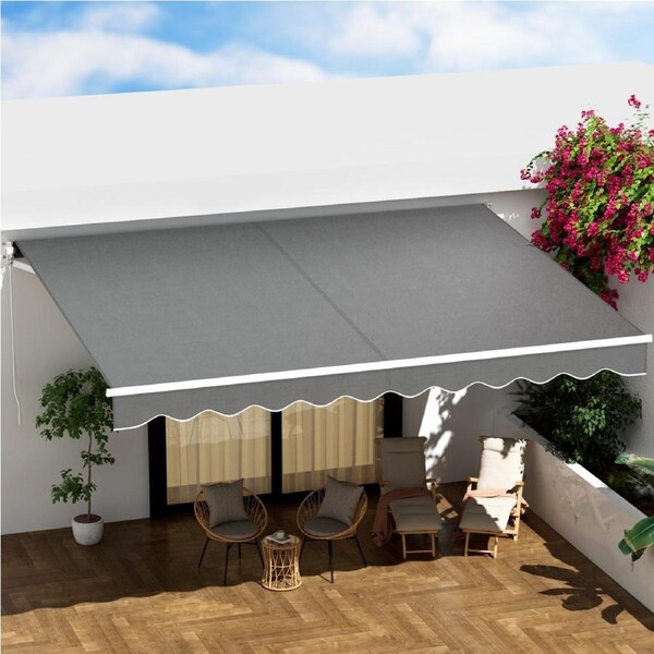 4Mx3M InstaHut Folding Arm Awning Retractable Outdoor Awning Canopy Grey