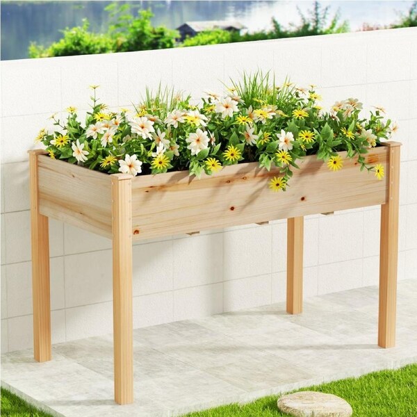 120x60x80cm Green Fingers Garden Bed Elevated Wooden Planter Box Raised Container