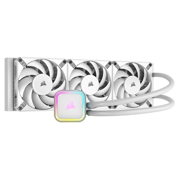 Corsair iCUE H150i ELITE RGB Liquid CPU Cooler - White - 360mm, 10.9-59.1 CFM, 5 Years Warranty, ICUE,
