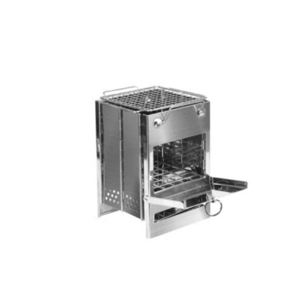 Portable Outdoor Large Camping Stove Camp Wood BBQ Grill Stainless Steel