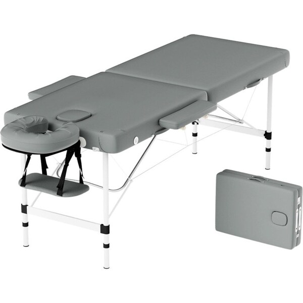 Massage Table Portable Aluminium 2 Fold Massages Bed Beauty Therapy 55cm