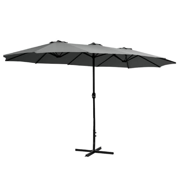 Outdoor Twin Umbrella Beach Stand Garden Sun Patio - 4.57m