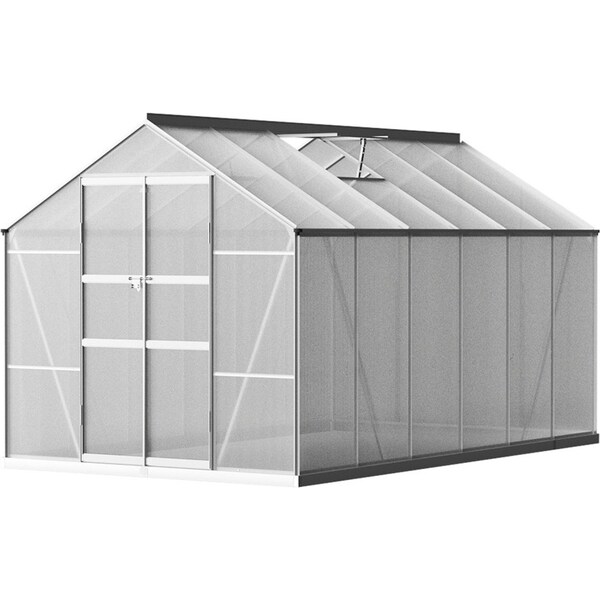 Aluminium Greenhouse Green House Garden Shed Polycarbonate 3.7x2.5M