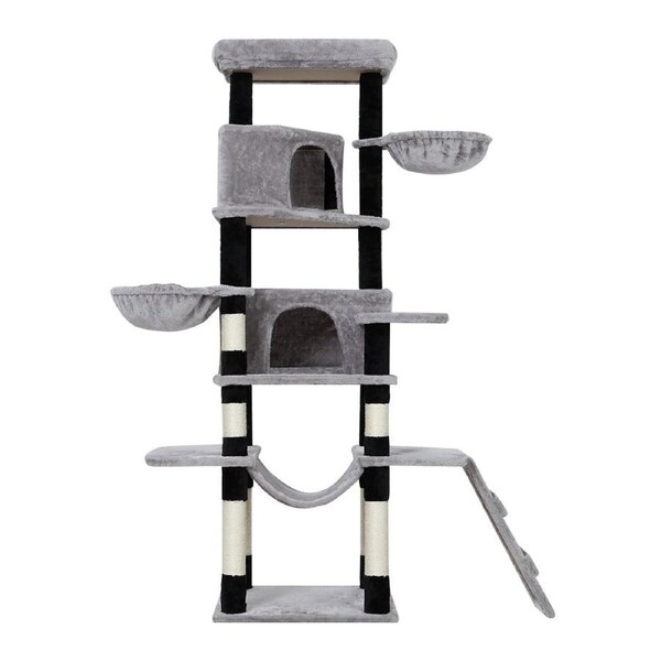Cat Tree Tower Scratching Post Wood House Play Bed - 161cm