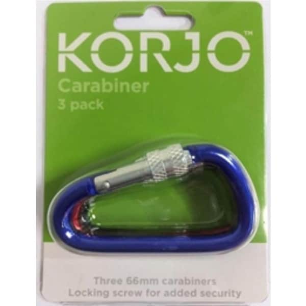 Korjo Carabiner 3 Pack CB68 Assorted Colours
