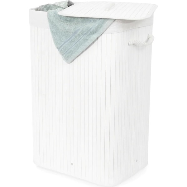 Compactor Rectangular Natural Bamboo Laundry Hamper with Removable Liner 60cm x 40cm