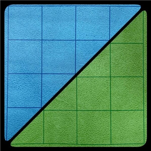 CHX 96465 Reversible Battlemat 1 Squares Blue-Green (23 1/2 x 26)