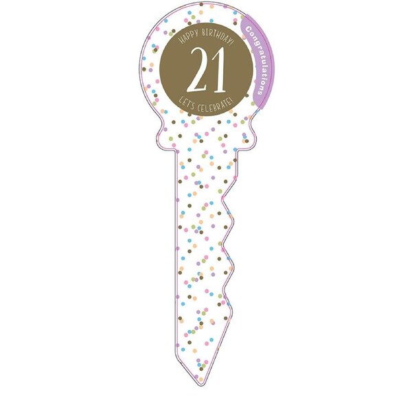 Small 21st Birthday Key Confetti Novelty Birthday Party Statue Decor Display