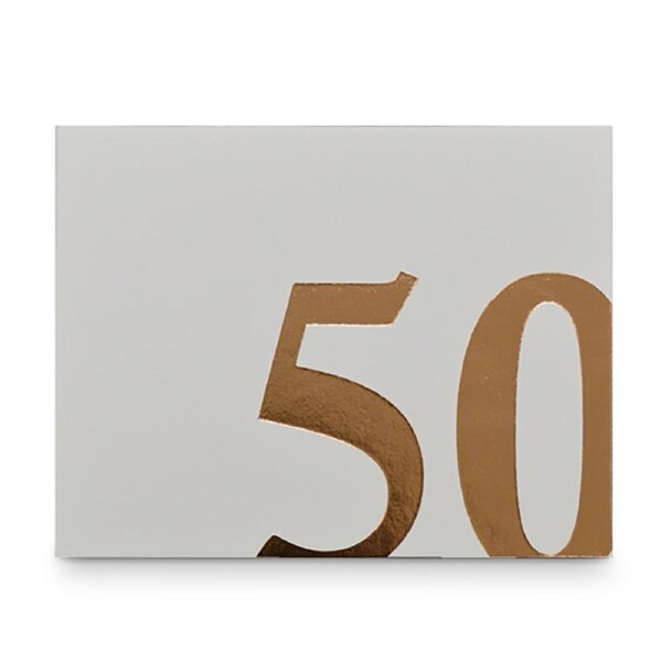 50th Guest Book Rose Gold Text 27x19cm Novelty Birthday Signing Decor Notepad