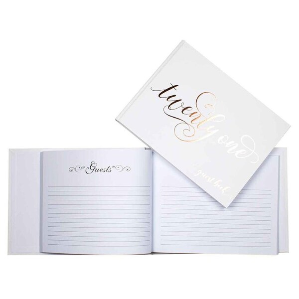 21st Birthday Signature Guest Book Rose Gold Text 23x18cm Novelty/Keepsake