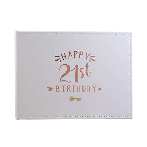 21St Guest Book Rose Gold Text 23x18cm Novelty Birthday Signing Decor Notepad