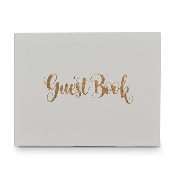 Guest Book Rose Gold Text 23x18cm Novelty Birthday Party Signature Notepad