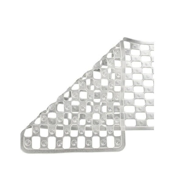 PVC Anti Slip Shower Non Slip Bath Mat Bathroom - Clear - 77cm x 39cm